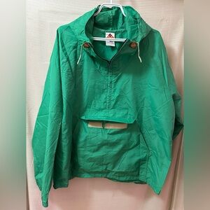 Vintage 90s Columbia Green Anorak Windbreaker Men’s XL Packable Pullover Hooded